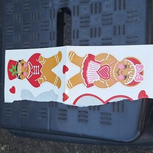 Vintage (80's) gingerbread couple sticker